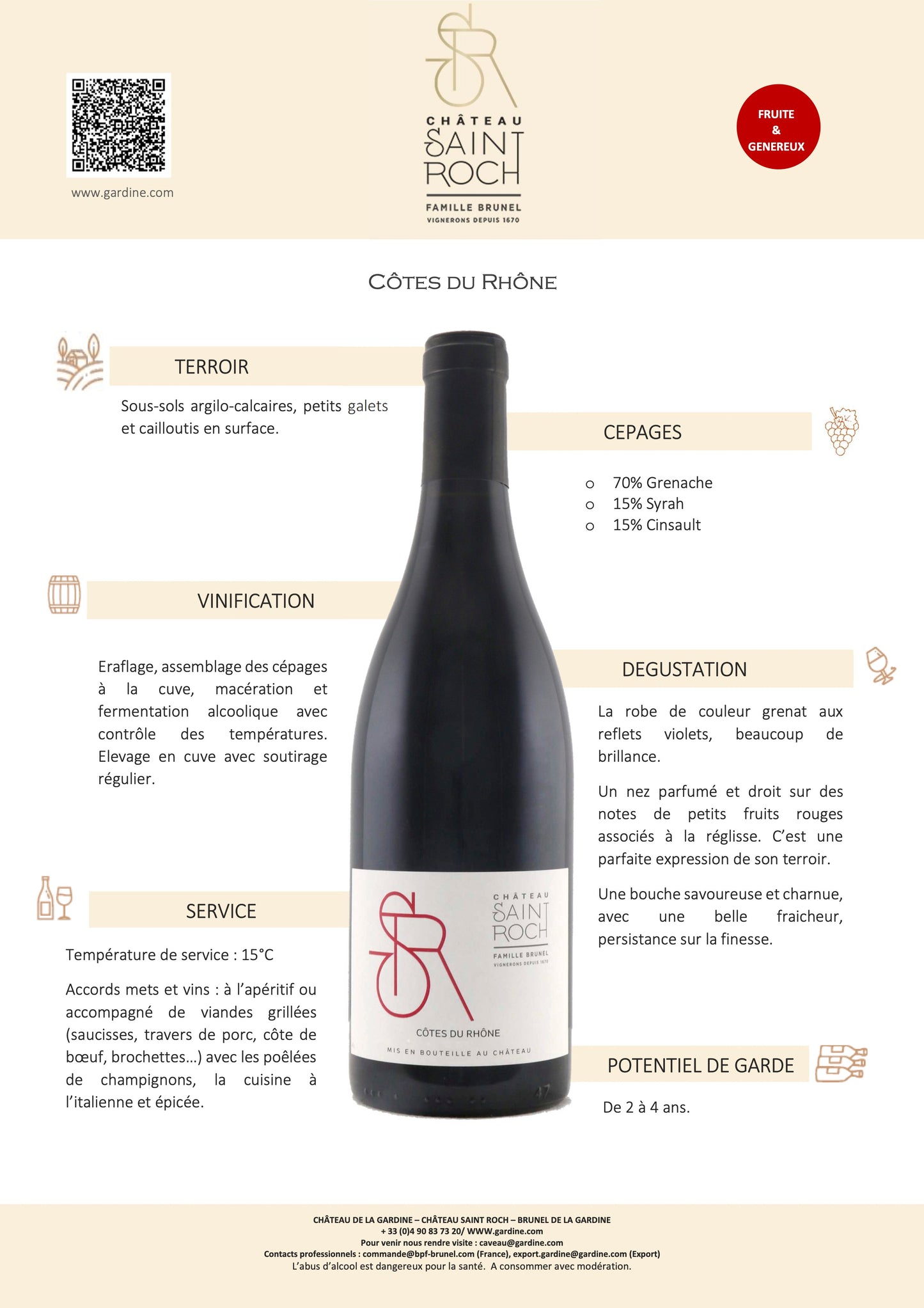 Château Saint Roch Côte du Rhône 2021 rouge