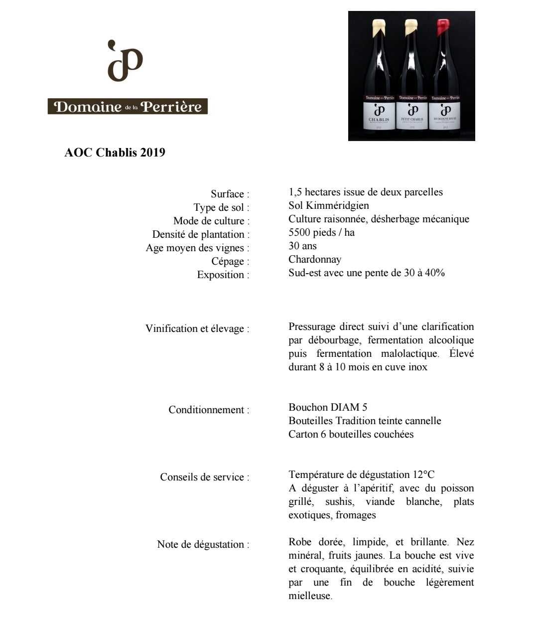 Domaine de la Perrière - Bourgogne blanc