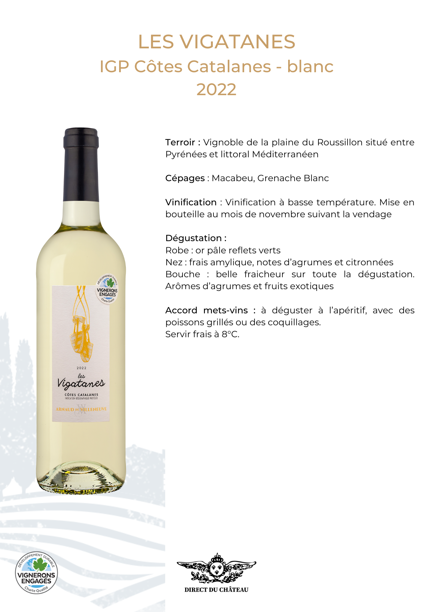 Les Vigatanes - IGP Côtes Catalanes 2022 blanc